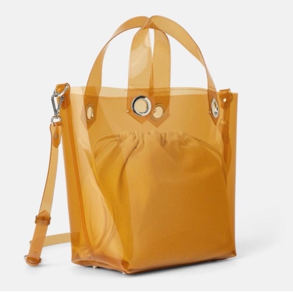 NEW Zara shopper tote tan and beige